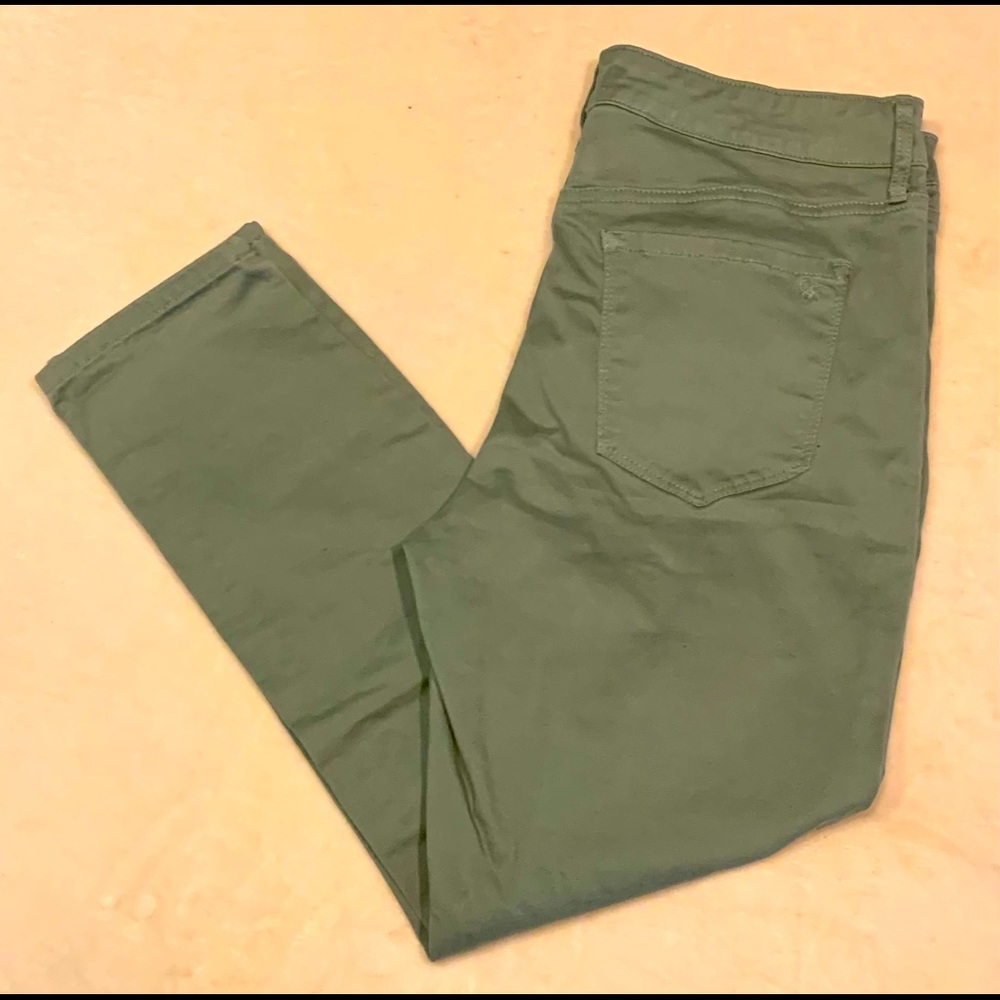 Green High Rise Skinny Ankle Pants